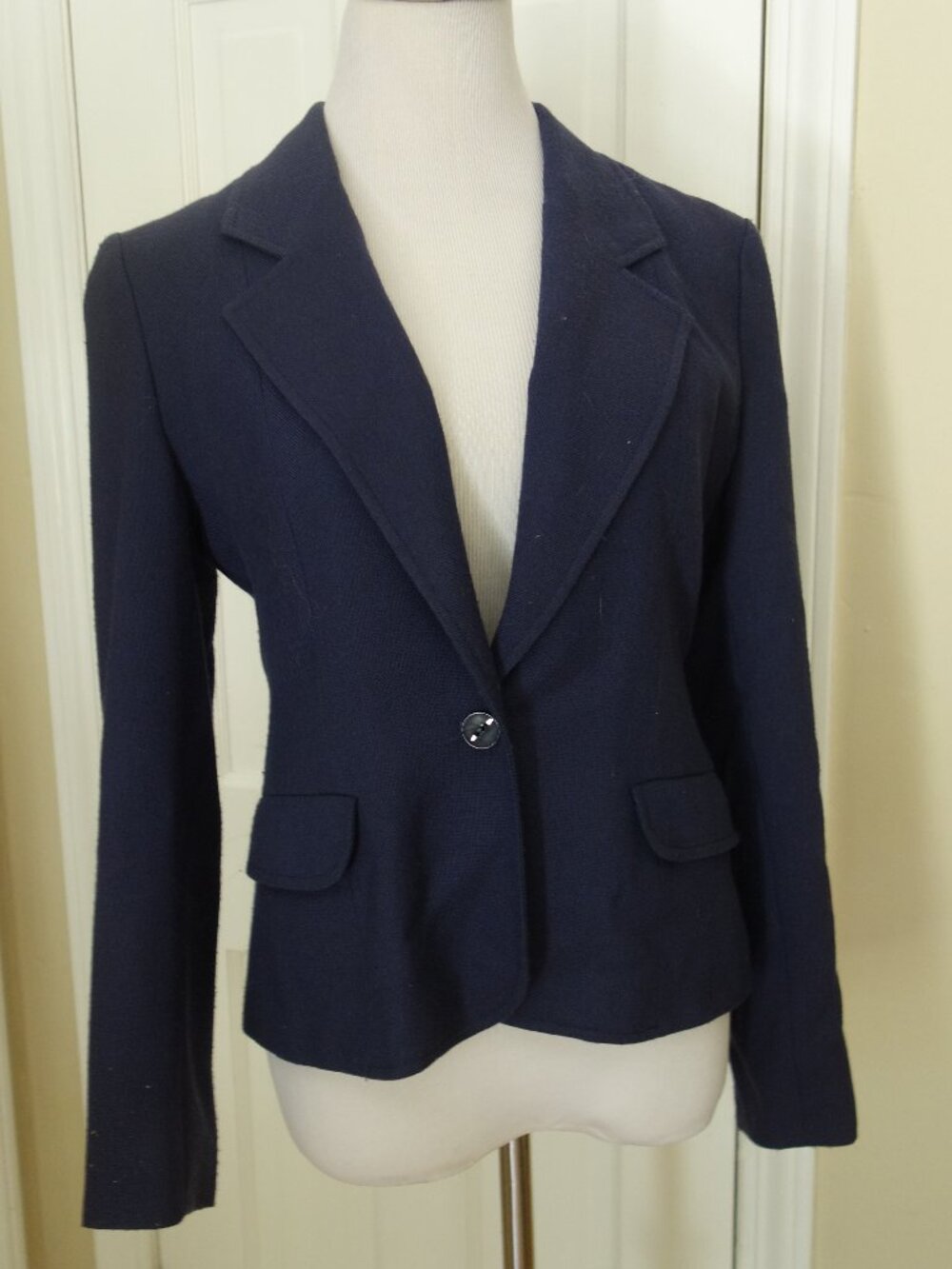 Vntg KIRKLAND HALL for Grodins USA Union Made Navy Wool Blazer – Wmns 10